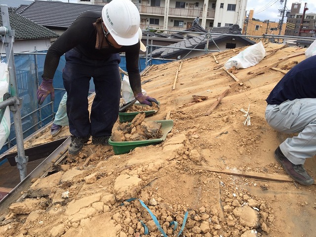 回収中の土葺き